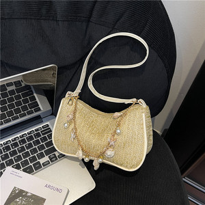 Bolso de Hombro de Lujo con Cremallera y Perlas de Concha, Impermeable, para Mujer, Estilo Casual y Versátil, Colección Otoño 2026 - Product Image 4