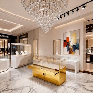 Vitrina Moderna de Lujo para Joyería, Exhibidor de Metal y MDF Personalizable con Gabinete de Vidrio para Museo, Exposición de Artefactos, Centro Comercial o Tienda - Product Image 2