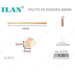 Bastoncini di Legno ILAN 3x3x300mm a Sezione Quadrata, 16 Pezzi per Lavori Artigianali - Product Image 1