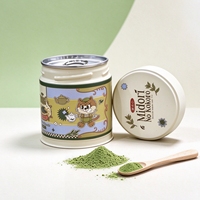 Boîte à matcha de luxe personnalisée de qualité alimentaire 30g, boîte à matcha en métal hermétique avec couvercle à tirer, boîte ronde pour thé et café, emballage pour poudre de matcha