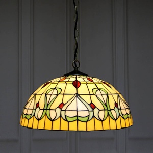 LongHuiJing Baroque Pattern 20Inch Chandelier Pendant <b>Lighting</b> Tiffany Stained Glass Lamp Style Ceiling Lamps - Product Image 1