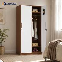 Armoire en acier, casier métallique pour vêtements, penderie de chambre, organisateur de rangement avec tringle pour appartement, maison, dortoir