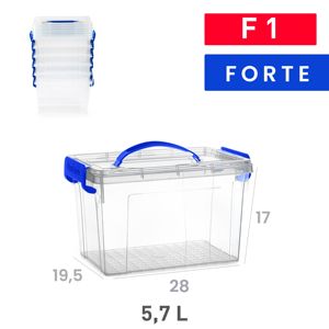 Scatola portaoggetti Forte F1 5,7 L trasparente, resistente, riutilizzabile, per l'organizzazione della casa - Product Image 1