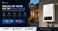 Chauffe-eau électrique sans réservoir, best-seller, très vendu, étanche IPX4, affichage de la température LED, pour usage domestique et hôtelier