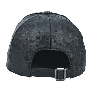 Piel de avestruz SnapBack <span class=keywords><strong>Cap</strong></span> 6 panel ala plana personalizada llanura piel de avestruz negro SnapBack gorra y sombrero - Product Image 5