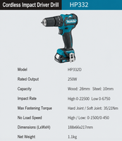 Perceuse-visseuse sans fil Makita DF332DZ DF032D 12V Max, outil électrique compact sans balais