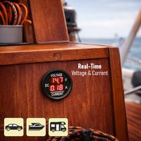 Voltmètre numérique 2 en 1, ampèremètre 12V DC, affichage LED, jauge de tension et de courant pour voiture, camion, bateau, camping-car, marine (rouge)