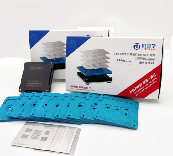 JTX SM-01 IMaster Swap Board Chips Reballing Platform for IPHONE 8 to 15 Pro Max With Stencil Kits Phone Repair Tools