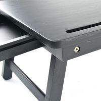 Bureau d'ordinateur portable moderne en bambou surface plane avec pieds pliants et tiroir coulissant (naturel) Vente en gros en usine
