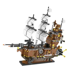 Lele brother nanoblocks ships pirata micro bloco, modelo, brinquedo, oem, mini bloco de construção