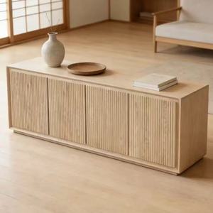 Buffet vintage asiatique en bois massif de style mid-century, meuble de <span class=keywords><strong>rangement</strong></span> décoratif avec tiroirs et portes pour salon et salle à manger - Product Image 2