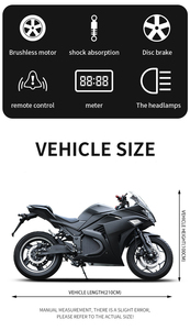 Motocicleta Deportiva Eléctrica Personalizada <span class=keywords><strong>de</strong></span> Fábrica, Modelo R3, 72V, 80km/h, Motocicleta para <span class=keywords><strong>Adultos</strong></span> con Batería - Product Image 6