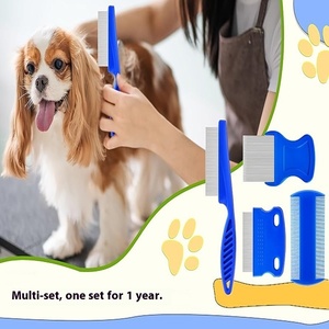 Ensemble de toilettage classique écologique pour animaux de compagnie, <span class=keywords><strong>peigne</strong></span> anti-puces en plastique avec brosse à poils flottants et <span class=keywords><strong>aiguille</strong></span> à dents, fabriqué en Chine pour chiens - Product Image 3
