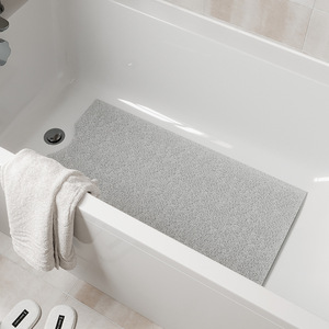 Tapis antidérapant pour salle de bain, rectangulaire, en PVC, couleur unie, design minimaliste, tapis de douche, tapis de sol imperméable et antidérapant - Product Image 2