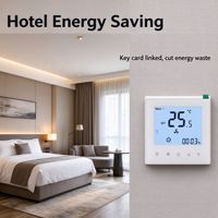Thermostat de ventilo-convecteur à 2 tuyaux Hotowell HTW-WF11-FC-2K avec carte-clé pour économie d'énergie, idéal pour les systèmes CVC hôteliers
