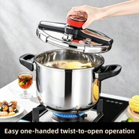 Couvercle de casserole à pression en acier inoxydable 201 épaissi, compatible avec les cuisinières à induction et à gaz, anti-explosion, non revêtu