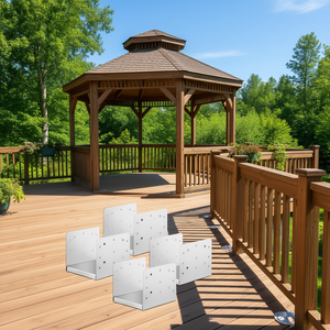 Soporte de anclaje ajustable de acero inoxidable, 4 Uds., 8x8 pulgadas, para soporte de barandilla de porche y terraza - Product Image 2