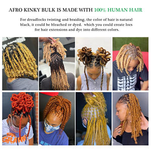Rambut Manusia Afro Kinky Mewah Berkualitas Tinggi, Grosir Rambut Manusia Remy Afro Kinky untuk Kepang dan Dreadlock - Product Image 6