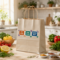 Sac cadeau réutilisable en papier kraft avec impression de logo personnalisé, emballage écologique pour la vente au détail
