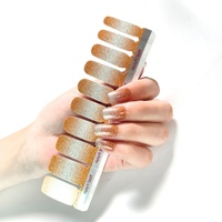 Nouveau design chaud couleur unie paillettes puissance ongles autocollants prix de gros 3D vrai vernis à ongles enveloppes pour les fêtes en plastique