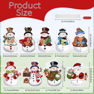 9 Pcs Giáng Sinh Sân Dấu Hiệu Với Cổ Phần Giáng Sinh Người Tuyết Sân Cổ Phần Mùa Đông Ngoài Trời Giáng Sinh Sân Trang Trí Kỳ Nghỉ Vườn Dấu Hiệu - Product Image 2