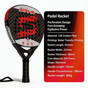 Raqueta <span class=keywords><strong>de</strong></span> Pádel <span class=keywords><strong>de</strong></span> Fibra <span class=keywords><strong>de</strong></span> Carbono 12K, Forma <span class=keywords><strong>de</strong></span> Diamante/Lágrima, Alto Rendimiento, Personalizable, Venta al Por Mayor - Product Image 1