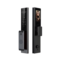 Serrure Intelligente 3D Vertexis à Reconnaissance Faciale et Empreinte Digitale, Interphone WiFi TUYA avec Application, Anti-Vol, Installation Facile, Classe C, Cloud, Bois/Autre