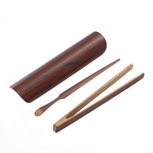 Cuillère à thé en bambou ancien, Pinces à thé, Aiguille à thé, Ensemble de trois pièces cuillère à thé, Accessoires de service à thé en bambou faits à la main (Six Gentlemen) - Product Image 5