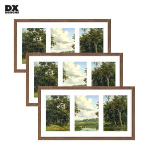 Cadre <span class=keywords><strong>photo</strong></span> <span class=keywords><strong>collage</strong></span> multi-ouvertures en bois DX DESIGNS, convient aux photos 5x7 avec passe-partout ou 9x18 sans passe-partout, cadre mural pour la maison - Product Image 1