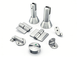Pièces de cloison de toilettes en acier inoxydable : Vis, <span class=keywords><strong>rondelle</strong></span>, bras de liaison factice, couvercle de loquet pour rénovation de cabines, vente en gros sur mesure - Product Image 1