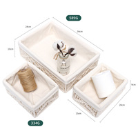 Ensemble de 3 boîtes de rangement en corde de coton tressée, style nordique, empilables, pour cosmétiques