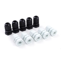 PG7 Noir 3-6.5mm Polyamide PA66 Compression Joint Contre-Écrou Réglable avec Rondelle Nylon Électrique Pasacables Presse-étoupe