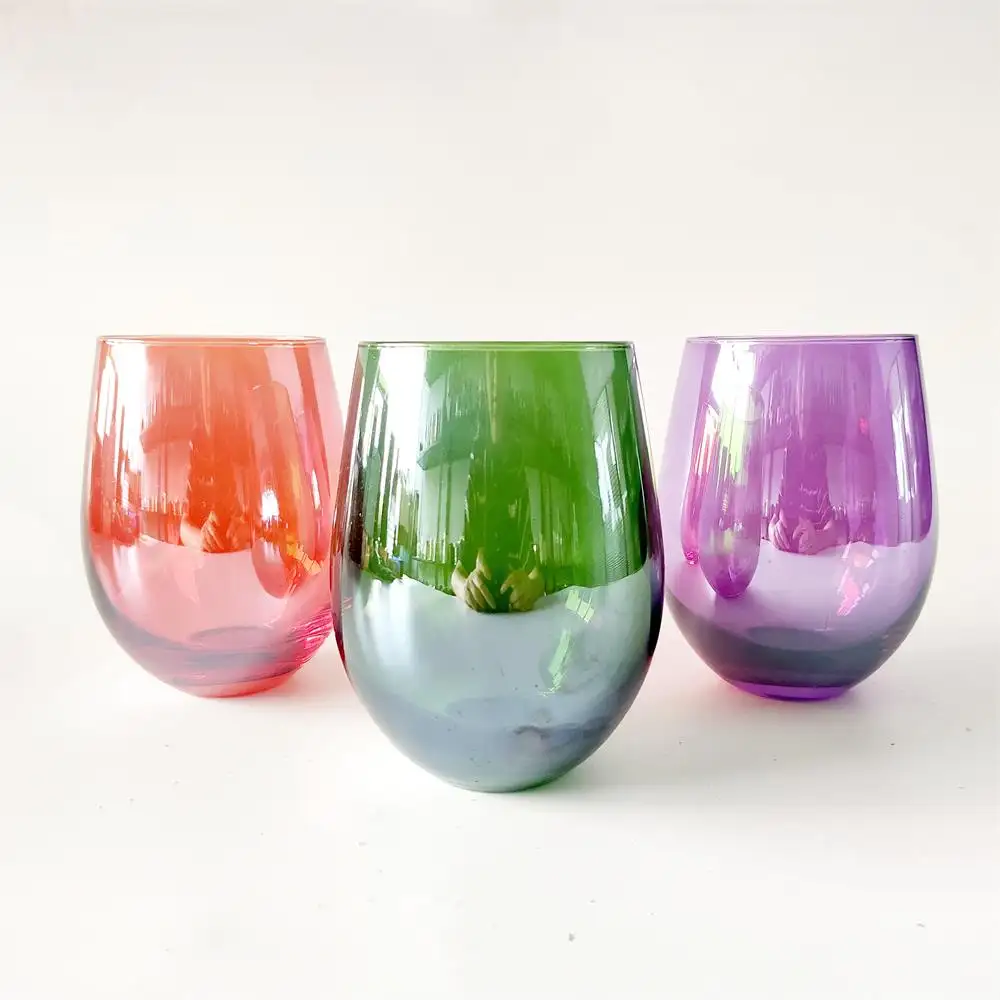green purple red color 18 20 22 oz stemless wine shape candle holder