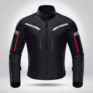 Veste de moto unisexe à manches longues en Cordura noir, respirante, anti-UV, séchage rapide, pour toutes les saisons, avec panneau réfléchissant au dos - Product Image 1