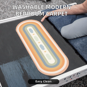 Tappeto da soggiorno con motivo a nuvola <span class=keywords><strong>arcobaleno</strong></span> Non antiscivolo tappeto decorativo morbido grazioso tappetino lavabile Color pastello per soggiorno - Product Image 3