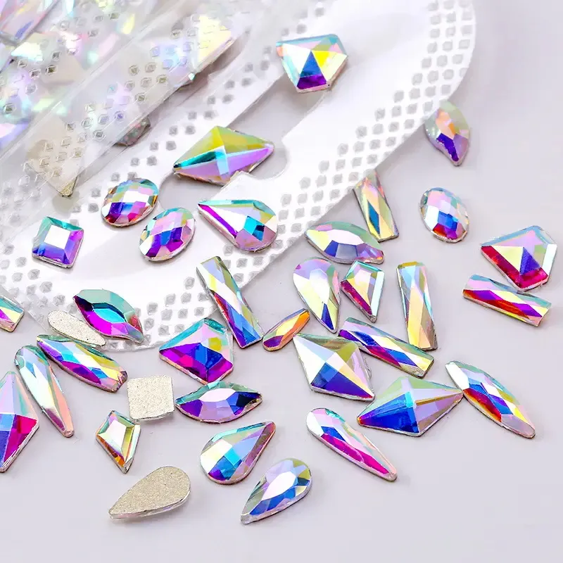 Múltiples formas mezcla de colores cristal uñas diamantes de imitación Swarovski diamantes de imitación uñas al por mayor para Diy joyería uñas diamantes de imitación