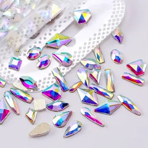 Múltiples formas mezcla de colores cristal uñas diamantes de imitación Swarovski diamantes de imitación uñas al por mayor para Diy joyería uñas diamantes de imitación