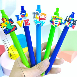 Yeni aktivite aktivite Rollerball kalemler toptan renkli PVC süslemeleri Infantile otizm kalem özel plastik Rollerball kalemler - Product Image 4