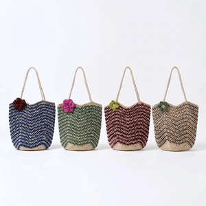 Crochet <b>Raffia</b> Handmade Bohemian Fashion Shoulder Bag Woven <b>Tote</b> Openwork Flower Hobo Purse for Casual Travel Beach - Product Image 5