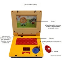 Juguetes Educativos de Aprendizaje Temprano para Niños, con Luces, Musicales, con Temática de Dibujos Animados y Ordenador Portátil Simulado para Niños