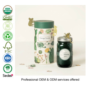 Grand coffret cadeau de style campagnard pour <span class=keywords><strong>jardinier</strong></span> d'intérieur <span class=keywords><strong>Kit</strong></span> de plantes de jardin d'herbes aromatiques avec étiquettes et marqueur en bambou - Product Image 2