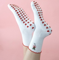 Chaussettes de yoga antidérapantes professionnelles personnalisées, studio de Pilates, anti-déchirure, 100% coton, nouvelles chaussettes à volants tendance