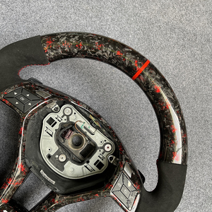 Volant en cuir Alcantara en fibre de carbone forgée rouge pour <span class=keywords><strong>Mercedes</strong></span> 2012-15 W175/E350/C63/W204/E63/Cls63/Slk55 <span class=keywords><strong>a</strong></span> <span class=keywords><strong>Mg</strong></span>/CLA 2020 - Product Image 3