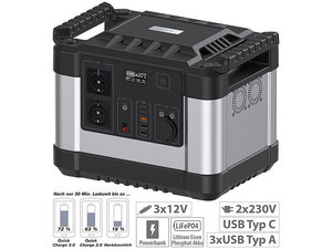 Station d'alimentation portable LiFePO4, générateur solaire avec prise AC, USB-C, DC pour le camping, la sauvegarde d'urgence - Product Image 1