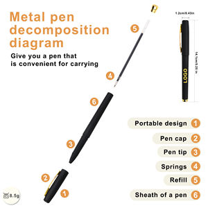 Bolígrafo de Gel Negro para Firma, de Oficina y Negocios, con Impresión de Logotipo Personalizado, Tinta Azul Negra para Escritura, Ideal para Regalo Empresarial - Product Image 2