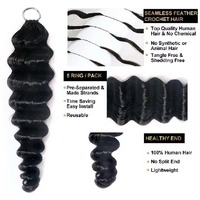 # 27 # Extensiones de Cabello Humano 100% Brasileño, Ondulado Profundo, 4 Mechones, Estilo Boho, con Nudos Milagrosos, para Trenzas