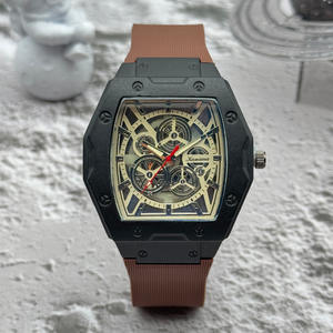 Nouvelle tendance de la mode transfrontalière montre d'affaires pour hommes guerrier noir cristal de saphir à quartz creux 43mm acier inoxydable Seiko - Product Image 3