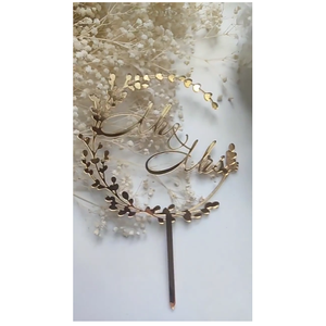 ของตกแต่งหน้าเค้กอะคริลิครูปท็อปเปอร์เค้กอะคริลิคทรงหกเหลี่ยมสำหรับเจ้าสาวเจ้าบ่าวของขวัญครบรอบแต่งงานงานประดิษฐ์ทำมือ - Product Image 2