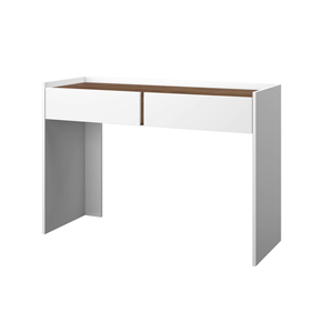 Bàn trang điểm hiện đại màu trắng cho phòng ngủ, có gương và 2 ngăn kéo - Product Image 1