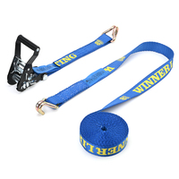 Correas de amarre de trinquete certificadas GS TUV 38mm correa de trinquete automática de electroforesis negra con Gancho Doble J